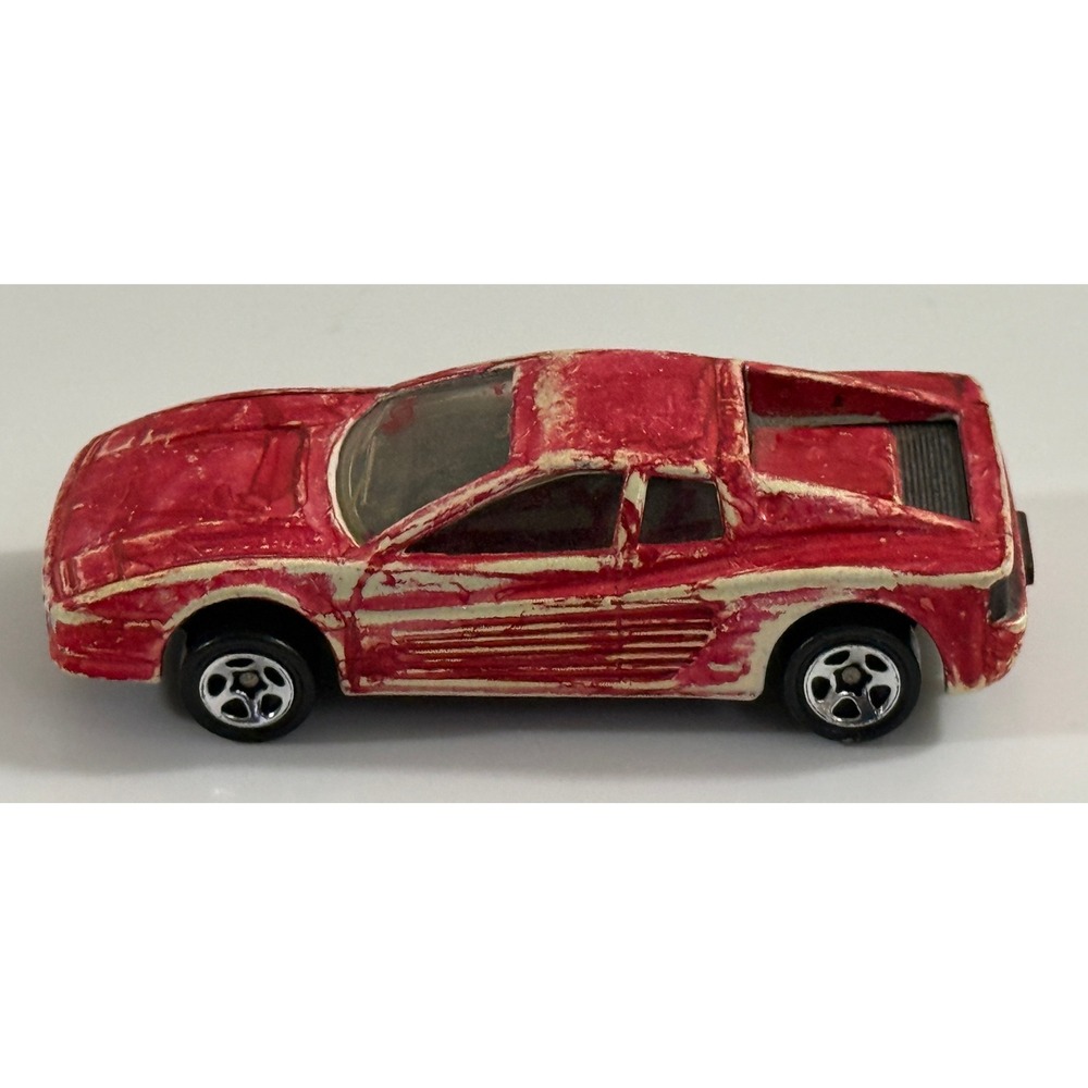 Hot Wheels Ferrari Testarossa Kids 1:64 Red White Vintage Diecast Car